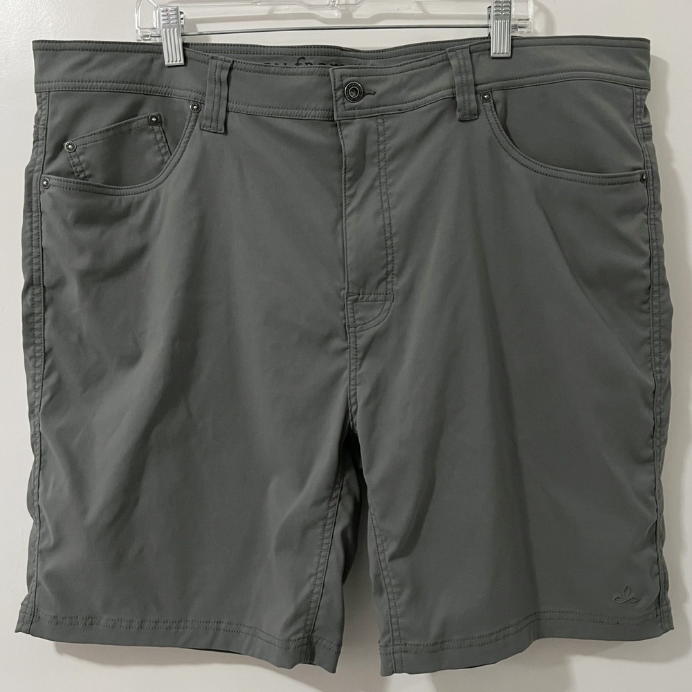 Prana Brion Shorts Mens 42 Grey Stretch Zion Nylon Hiking Outdoor Casual 42x9
